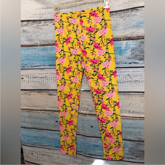 Old Navy Girls Leggings Yellow Green Blue Multi Floral 3Pack Large (10-12) - Picture 9 of 15